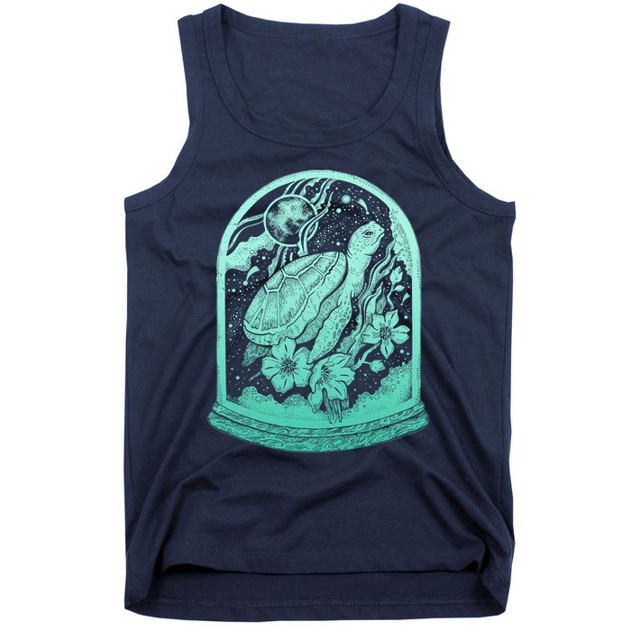 VIntage Sea Ocean Turtle Galaxy Terrarium Tank Top