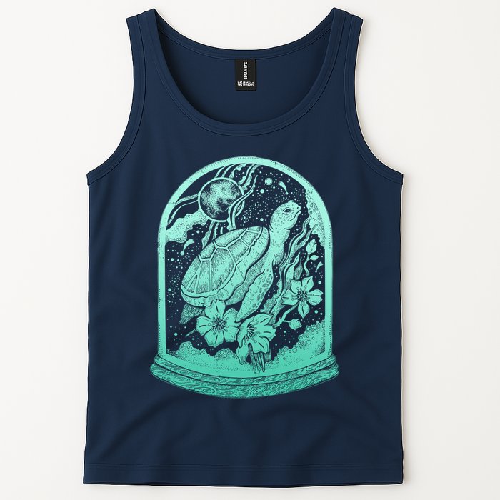 VIntage Sea Ocean Turtle Galaxy Terrarium Tank Top