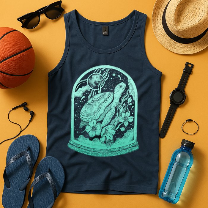 VIntage Sea Ocean Turtle Galaxy Terrarium Tank Top