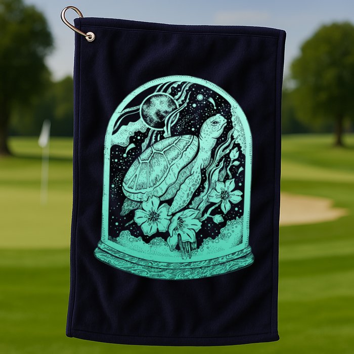VIntage Sea Ocean Turtle Galaxy Terrarium Golf Towel