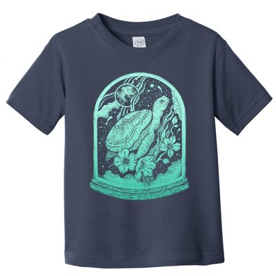 VIntage Sea Ocean Turtle Galaxy Terrarium Toddler T-Shirt