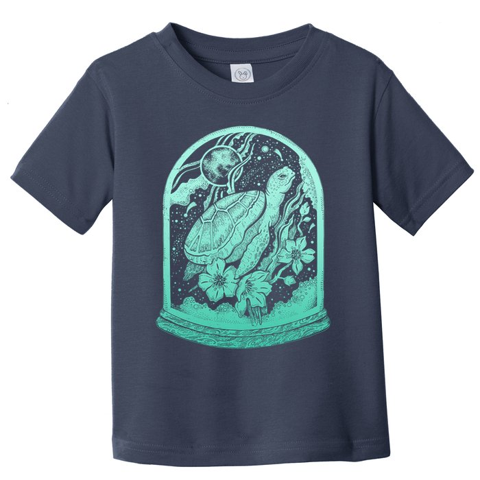 VIntage Sea Ocean Turtle Galaxy Terrarium Toddler T-Shirt