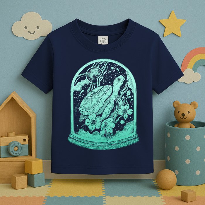 VIntage Sea Ocean Turtle Galaxy Terrarium Toddler T-Shirt
