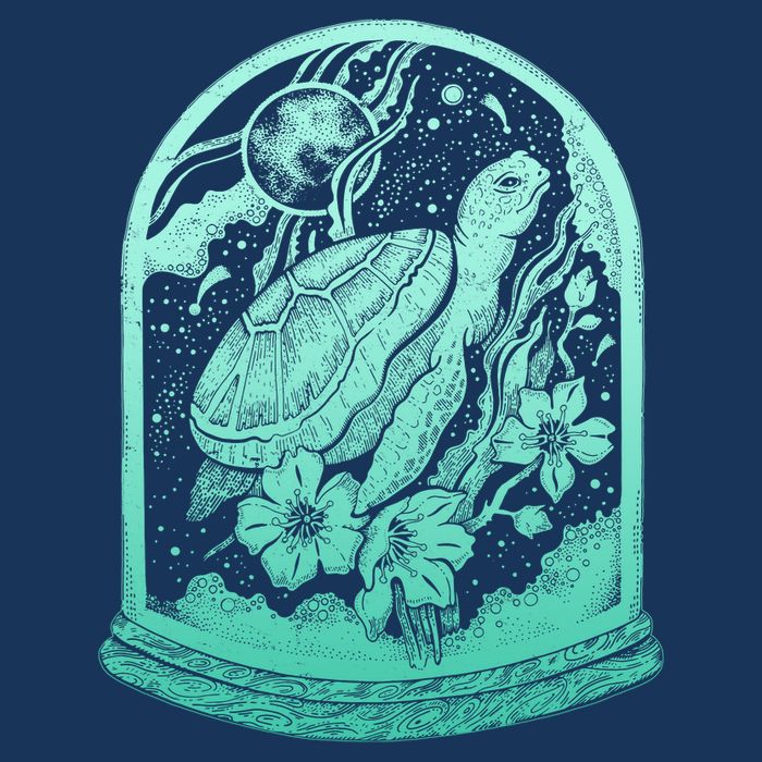VIntage Sea Ocean Turtle Galaxy Terrarium Toddler T-Shirt