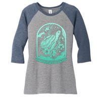 VIntage Sea Ocean Turtle Galaxy Terrarium Women's Tri-Blend 3/4-Sleeve Raglan Shirt