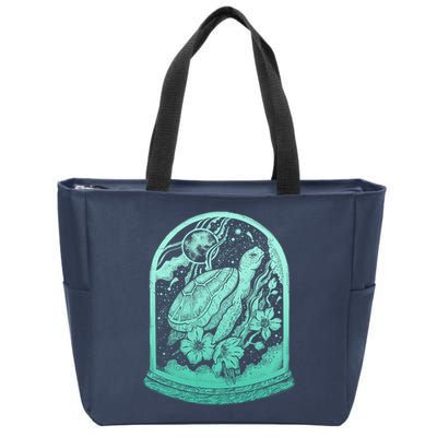 VIntage Sea Ocean Turtle Galaxy Terrarium Zip Tote Bag