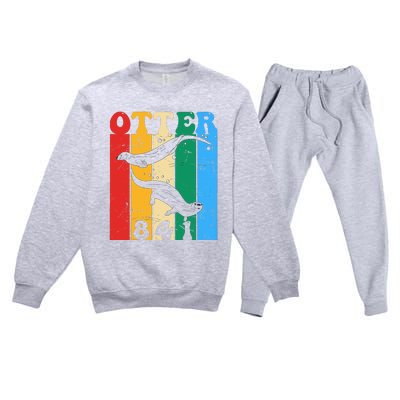 vintage surfing otter 841 team surfboards steals californian Premium Crewneck Sweatsuit Set