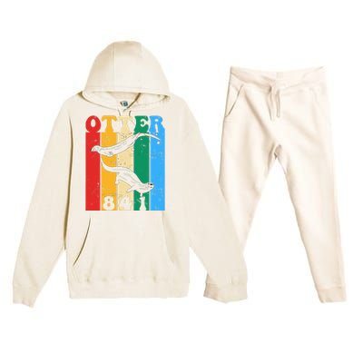 vintage surfing otter 841 team surfboards steals californian Premium Hooded Sweatsuit Set