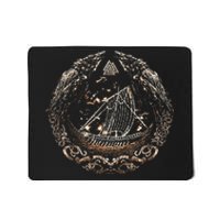 Viking Ship Odins Raven Huginn And Muninn Norse Mythology Mousepad