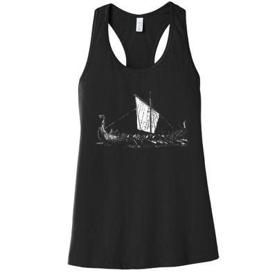 Viking Ship Odin And Valhalla Women's Racerback Tank