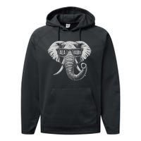 Vintage State Of Alabama Elephant Lovers Performance Fleece Hoodie