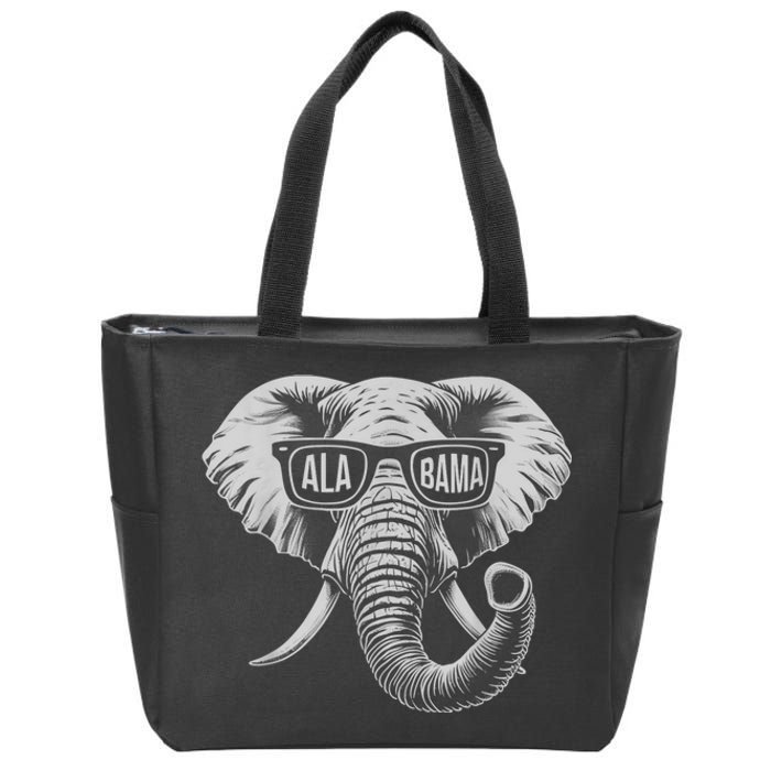 Vintage State Of Alabama Elephant Lovers Zip Tote Bag