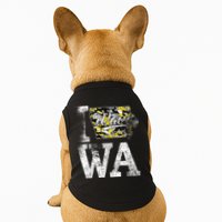 Vintage State of Iowa Trendy Wave Iowans Black Yellow Design Doggie Tank