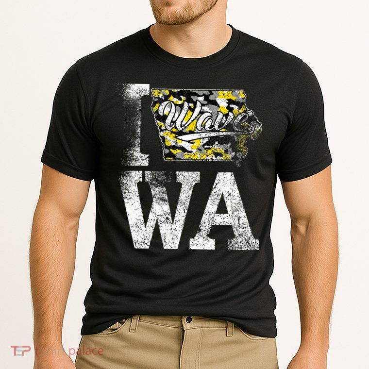 Vintage State of Iowa Trendy Wave Iowans Black Yellow Design Performance Shirt