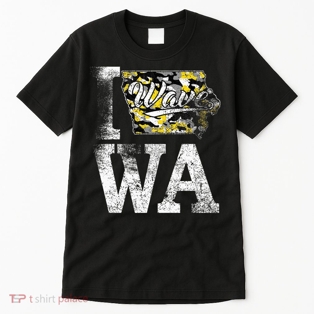 Vintage State of Iowa Trendy Wave Iowans Black Yellow Design Tall T-Shirt