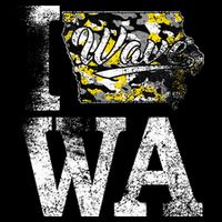 Vintage State of Iowa Trendy Wave Iowans Black Yellow Design Backpack