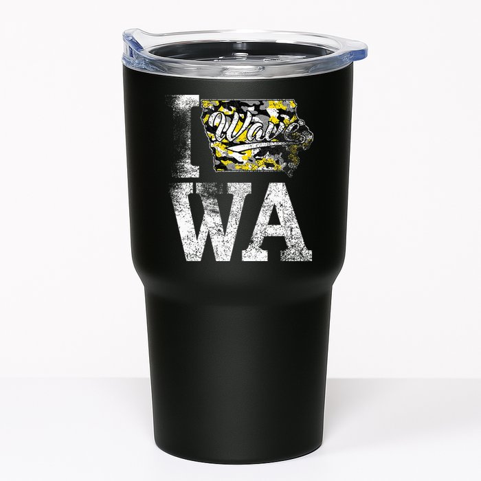 Vintage State of Iowa Trendy Wave Iowans Black Yellow Design Tumbler