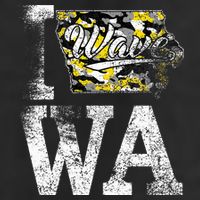 Vintage State of Iowa Trendy Wave Iowans Black Yellow Design Tumbler