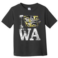 Vintage State of Iowa Trendy Wave Iowans Black Yellow Design Toddler T-Shirt