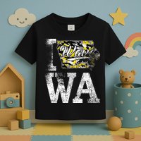 Vintage State of Iowa Trendy Wave Iowans Black Yellow Design Toddler T-Shirt