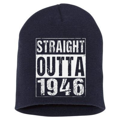 Vintage Straight Outta 1946 77th Birthday Gift 77 Years Short Acrylic Beanie