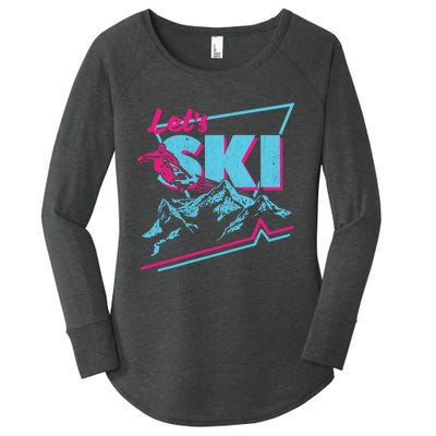 Vintage Ski Outfit 80s 90s Ski Retro Ski Long Women's Perfect Tri Tunic Long Sleeve Shirt