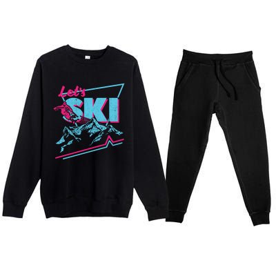 Vintage Ski Outfit 80s 90s Gift Retro Sports Crewneck Gift Premium Crewneck Sweatsuit Set