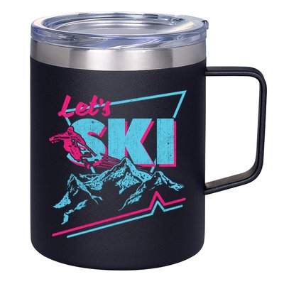 Vintage Ski Outfit 80s 90s Gift Retro Sports Crewneck Gift 12oz Stainless Steel Coffee Mug