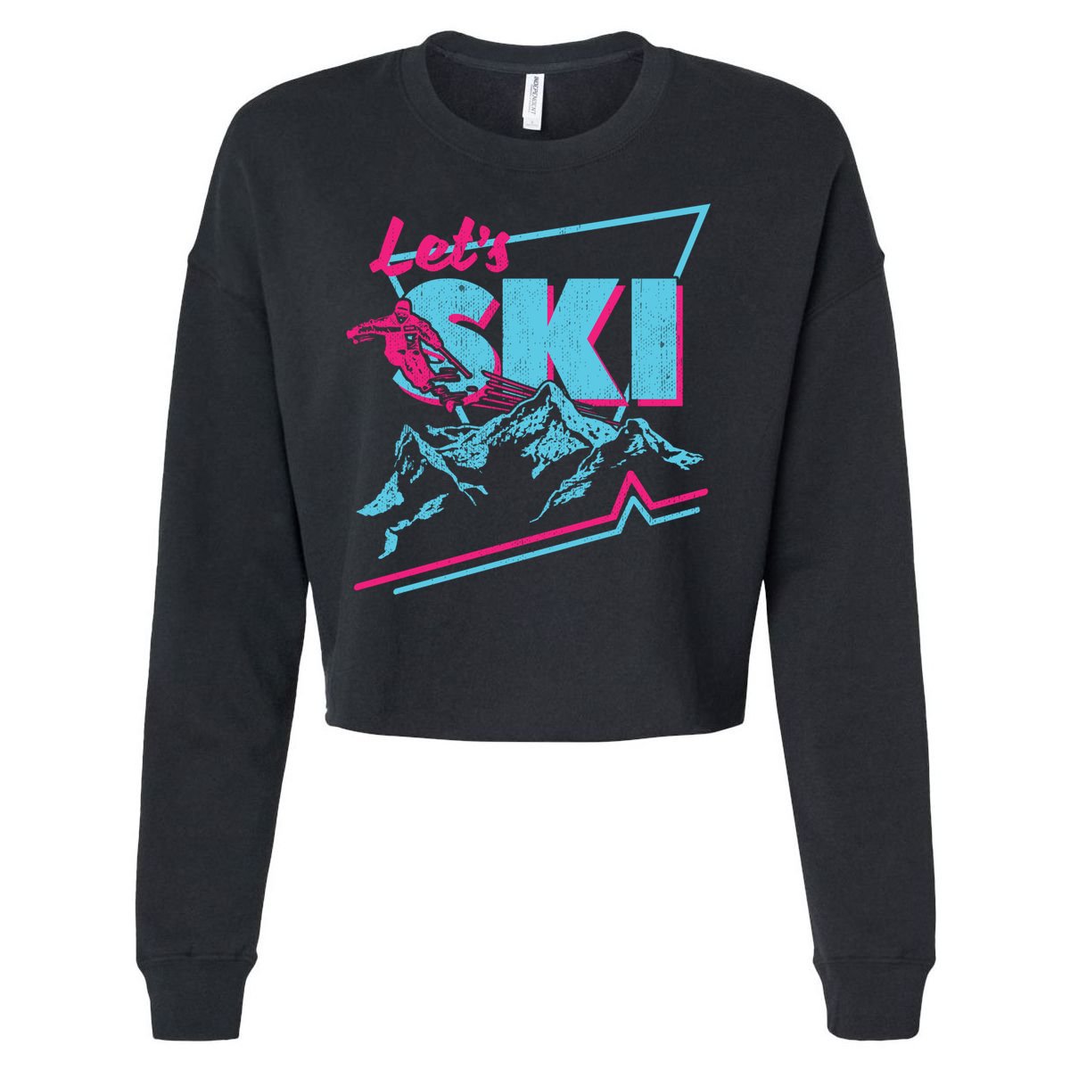 Vintage Ski Outfit 80s 90s Gift Retro Sports Crewneck Gift Cropped Pullover Crew