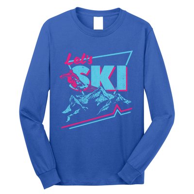 Vintage Ski Outfit 80s 90s Gift Retro Sports Crewneck Gift Long Sleeve Shirt