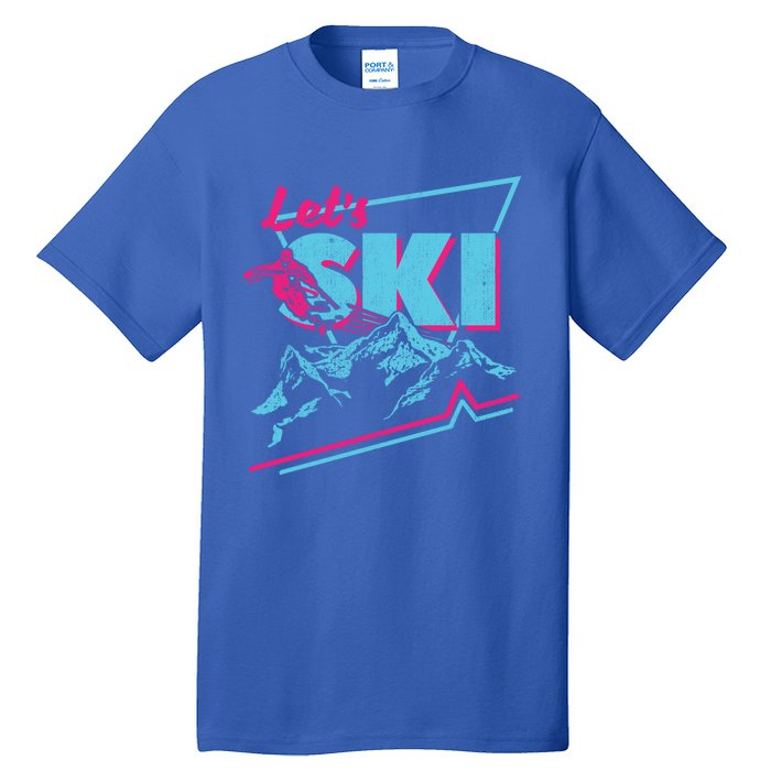 Vintage Ski Outfit 80s 90s Gift Retro Sports Crewneck Gift Tall T-Shirt