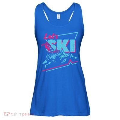 Vintage Ski Outfit 80s 90s Gift Retro Sports Crewneck Gift Ladies Essential Flowy Tank