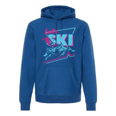 Vintage Ski Outfit 80s 90s Gift Retro Sports Crewneck Gift Premium Hoodie