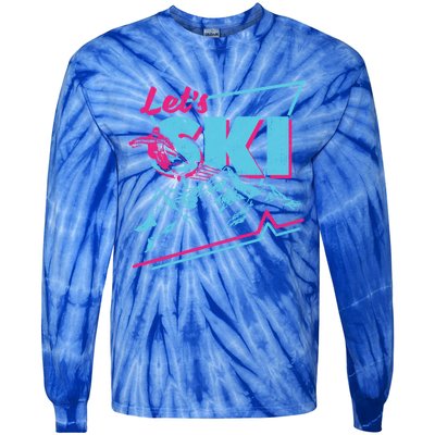 Vintage Ski Outfit 80s 90s Gift Retro Sports Crewneck Gift Tie-Dye Long Sleeve Shirt