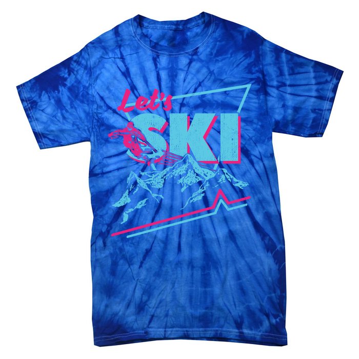 Vintage Ski Outfit 80s 90s Gift Retro Sports Crewneck Gift Tie-Dye T-Shirt