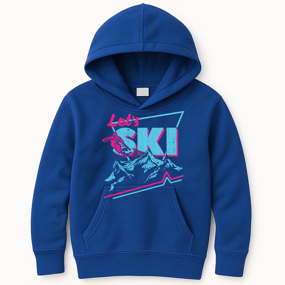 Vintage Ski Outfit 80s 90s Gift Retro Sports Crewneck Gift Kids Hoodie