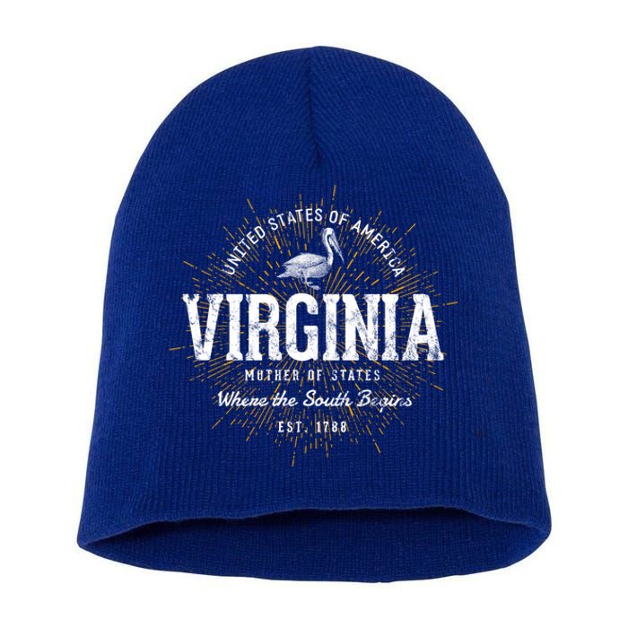 Vintage State Of Virginia Retro Great Gift Short Acrylic Beanie