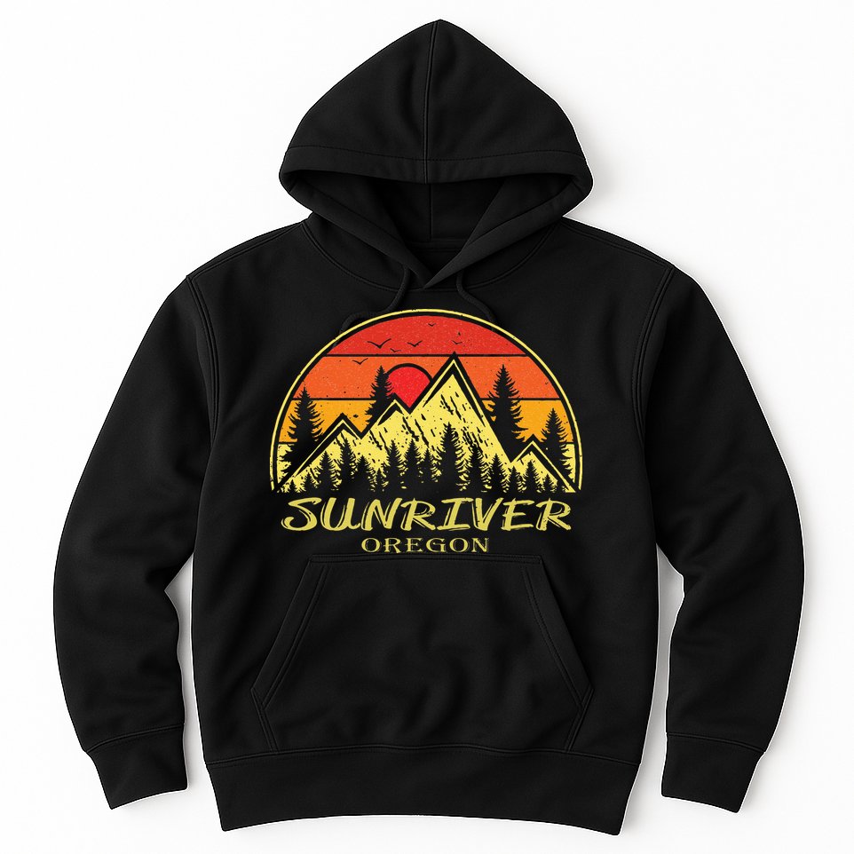 Vintage Sunriver Oregon OR Mountains Hike Hiking Souvenir Hoodie