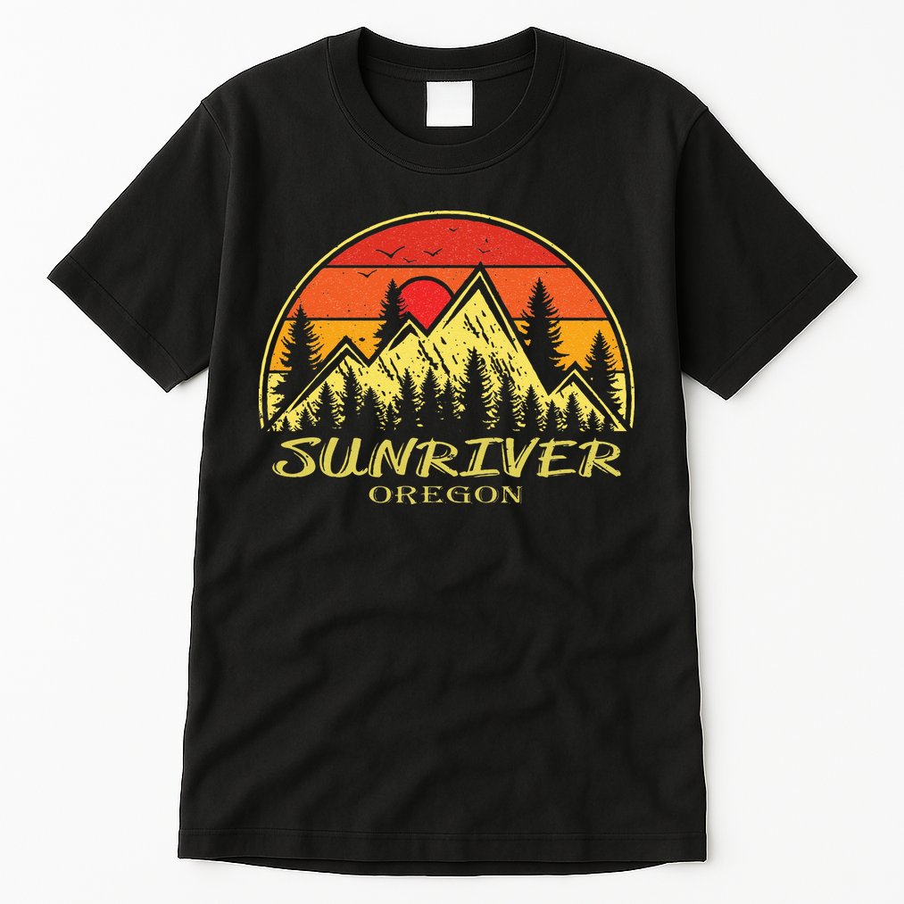 Vintage Sunriver Oregon OR Mountains Hike Hiking Souvenir Tall T-Shirt