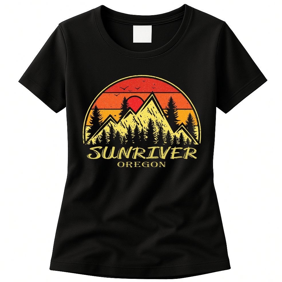 Vintage Sunriver Oregon OR Mountains Hike Hiking Souvenir Womens T-Shirt