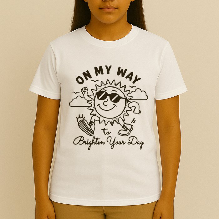 Vintage Sunshine On My Way To Brighten Your Day Funny T-Shirt