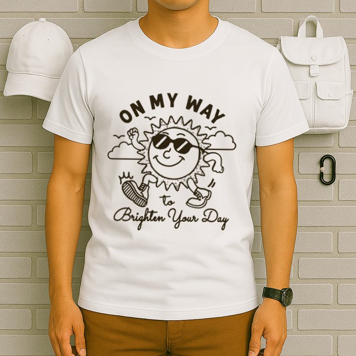 Vintage Sunshine On My Way To Brighten Your Day Funny T-Shirt
