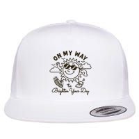 Vintage Sunshine On My Way To Brighten Your Day Funny Flat Bill Trucker Hat
