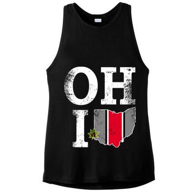 Vintage State Of Ohio Ladies PosiCharge Tri-Blend Wicking Tank