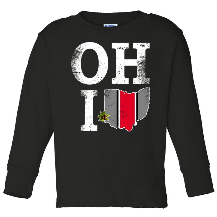 Vintage State Of Ohio Toddler Long Sleeve Shirt