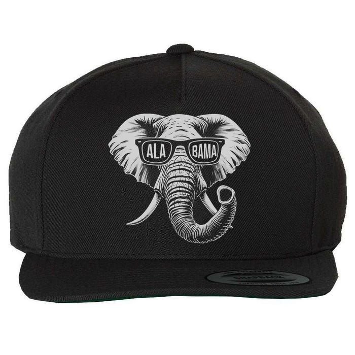 Vintage State Of Alabama Elephant Lovers Wool Snapback Cap