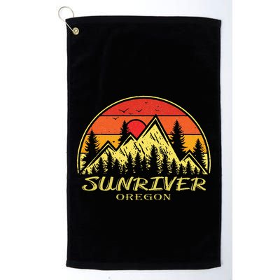 Vintage Sunriver Oregon OR Mountains Hike Hiking Souvenir Golf Towel