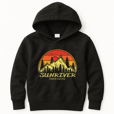 Vintage Sunriver Oregon OR Mountains Hike Hiking Souvenir Kids Hoodie