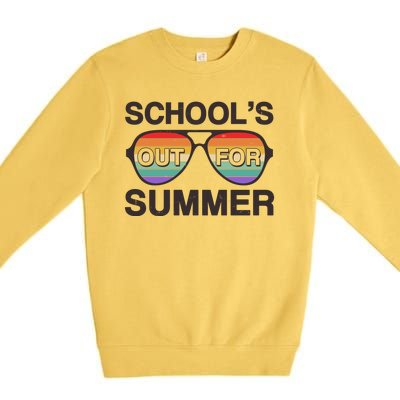 Vintage School's Out For Summer Retro Sunglasses Premium Crewneck Sweatshirt