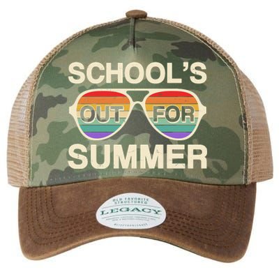 Vintage School's Out For Summer Retro Sunglasses Legacy Tie Dye Trucker Hat